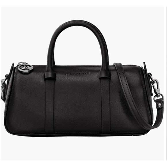 Longchamp Small Daylong Leather Bowling Bag Crossbody Top Handle Black - Picture 1 of 13
